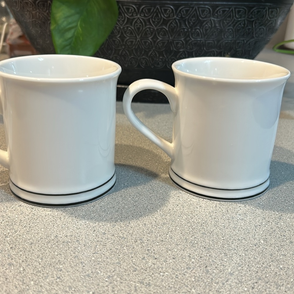Home Essentials- White  12 oz. 'Mr & Mrs' Mug Set - Picture 4 of 4